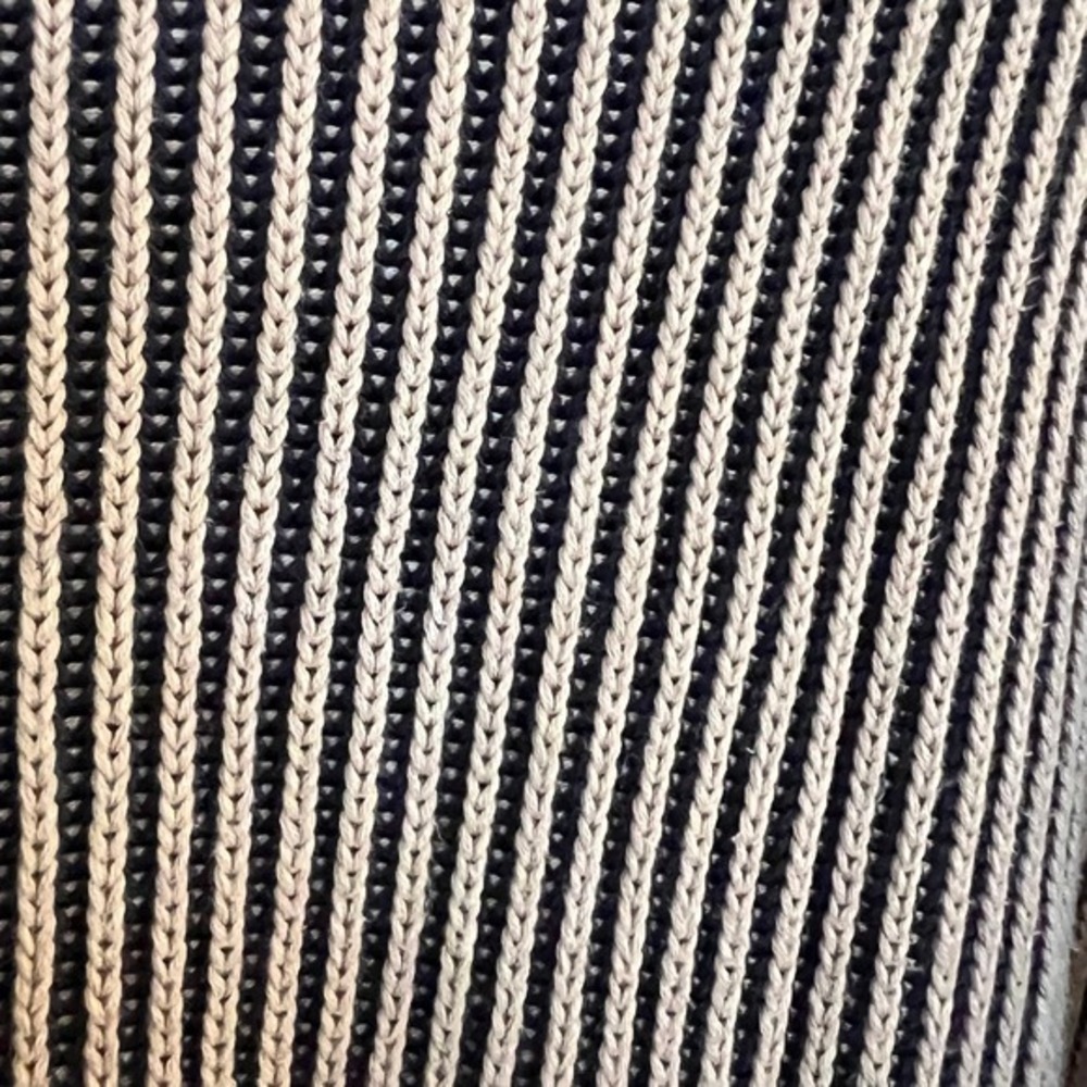 Topshop Colorblock Striped Knit Sweater Camel Black Red Y2K Size 6 - Picture 5 of 12